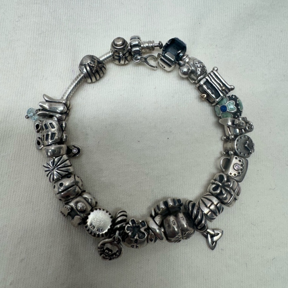 Authentic Pandora Bracelet LOADED With Vintage Charms